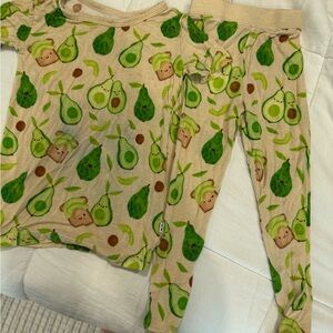 Little Sleepies Tan and Green Avocado Pajama Set